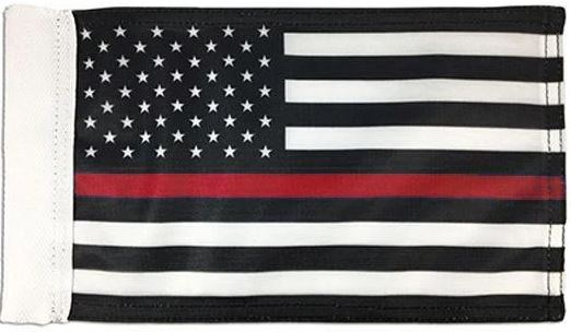 Thin Red Line Motorcycle Flag with Flag Mount