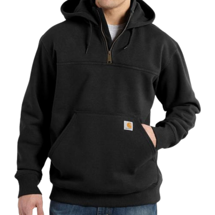 Rain Defender® Loose Fit Heavyweight Quarter-Zip Hoodie | Black