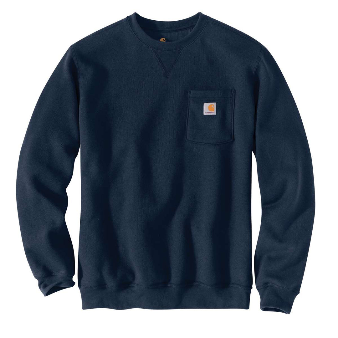 New Navy Crewneck Midweight Pocket Sweatshirt | Navy