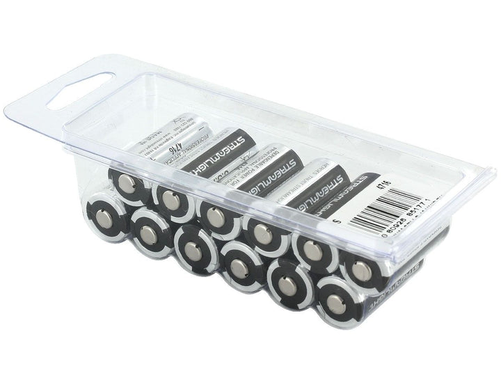 Streamlight CR123A 1400mAh 3V Lithium (LiMNO2) Button Top Batteries 12-Pack