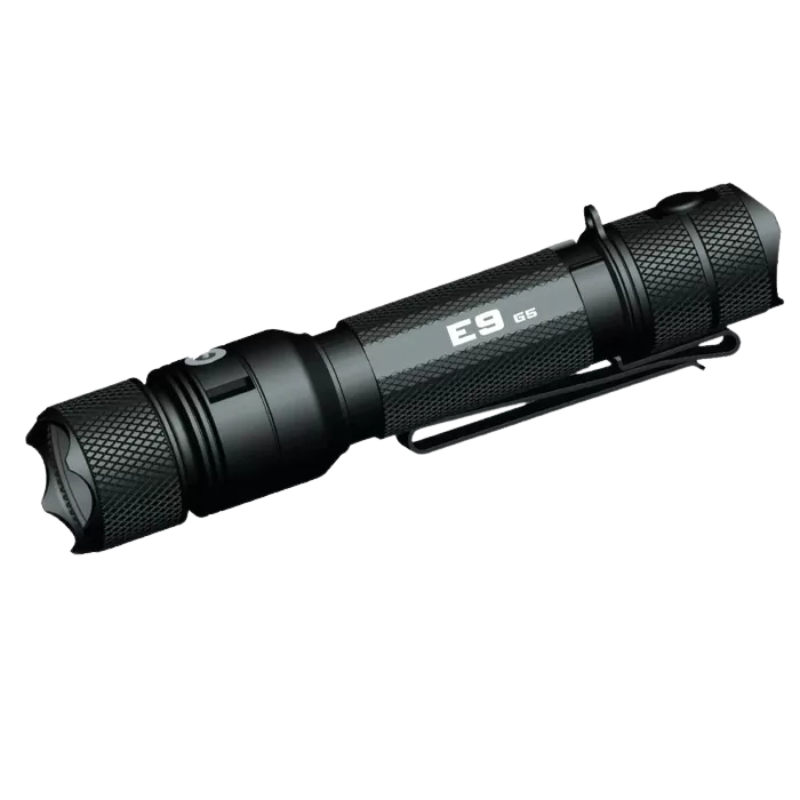 E9 G5 Long Throw Rechargeable Flashlight | Black