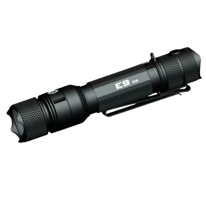 E9 G5 Long Throw Rechargeable Flashlight | Black