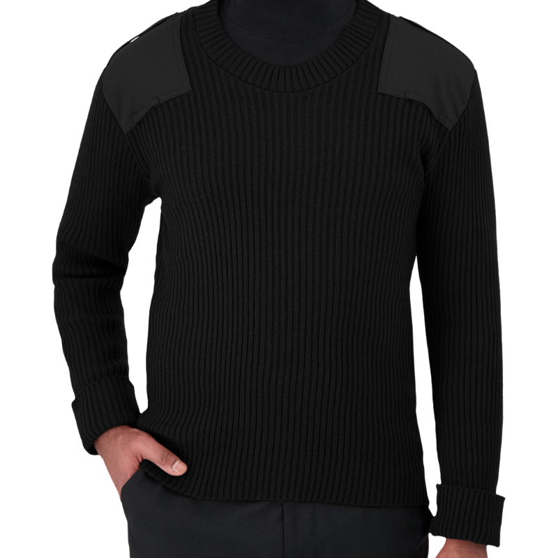 Crew Neck Rib Commando W/ Velcro Epaulets | Black, Navy