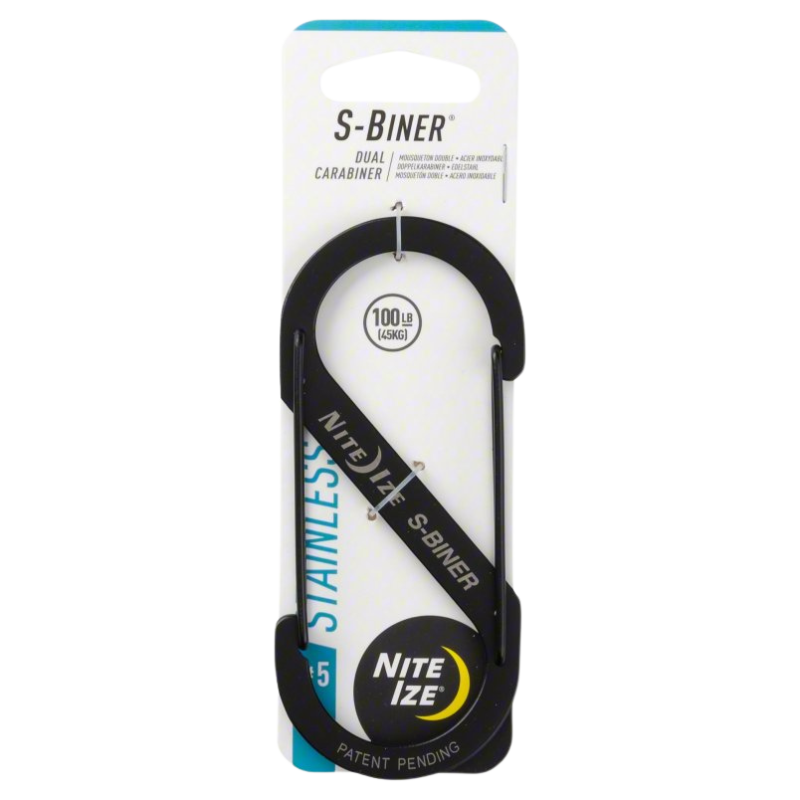 S-Biner Double Carabiner Stainless Steel 100 lbs | Black