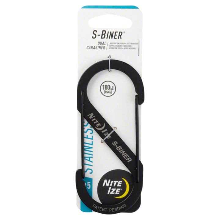 S-Biner Double Carabiner Stainless Steel 100 lbs | Black