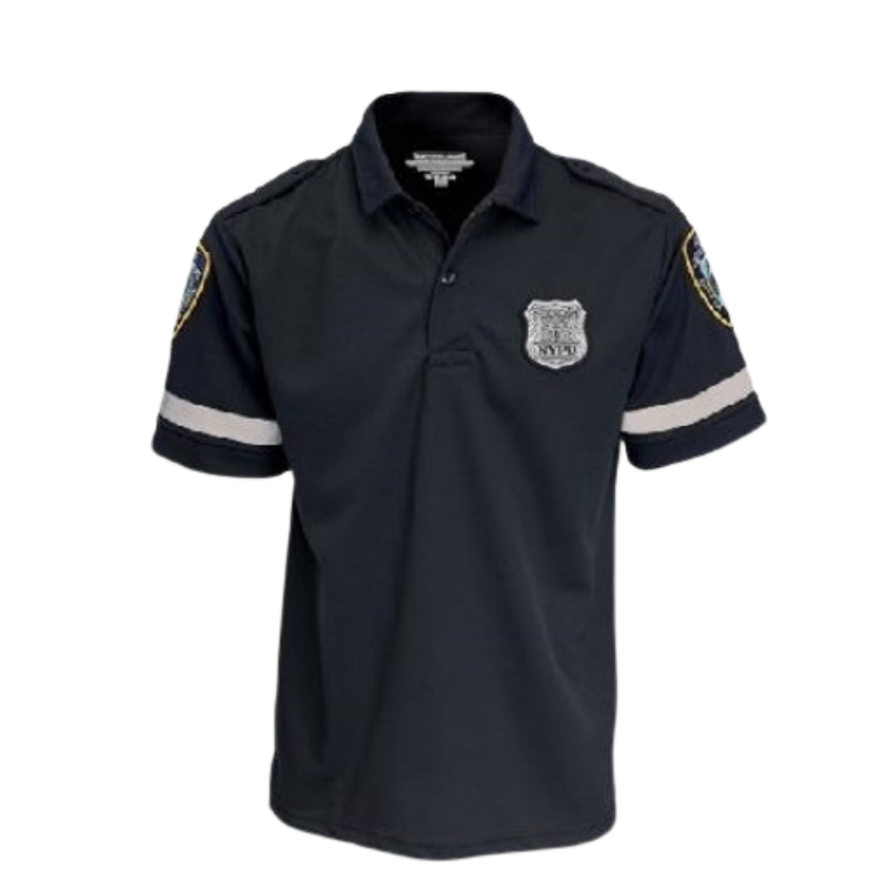 Short Sleeve Bike Polo W/ NYPD patches | Navy