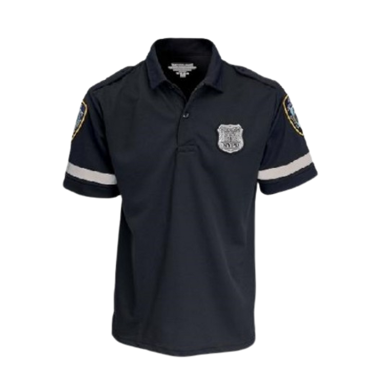 Short Sleeve Bike Polo W/ NYPD patches | Navy