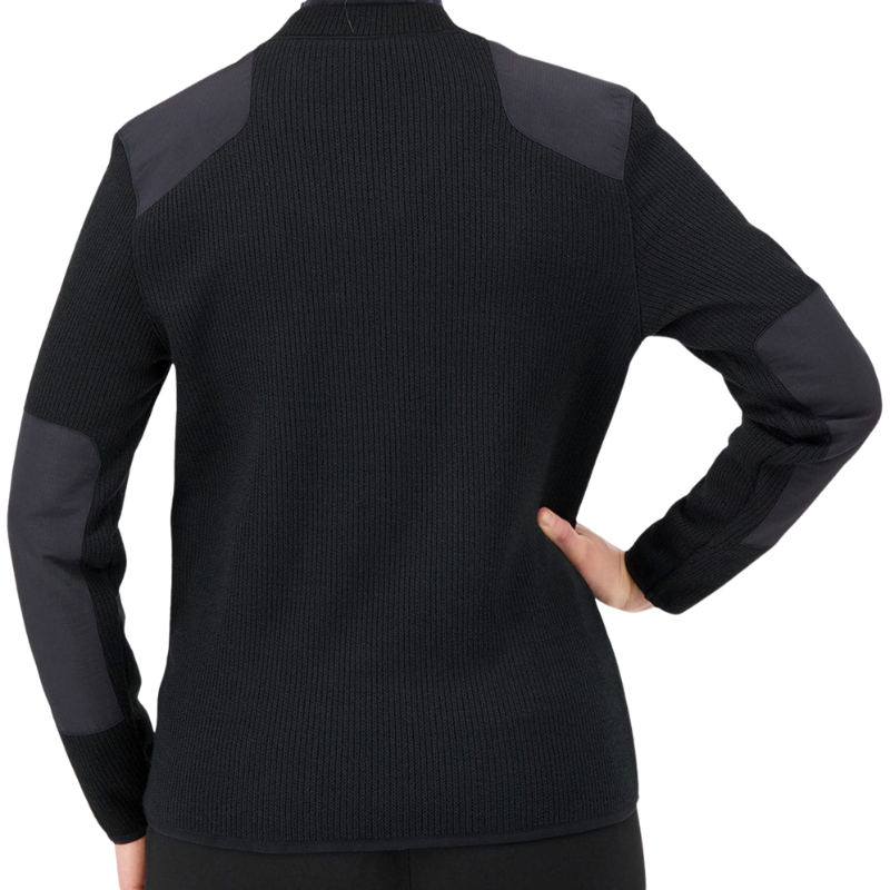 V-Neck Fleece Lined Commando Sweater | Black