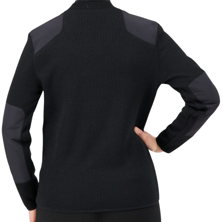 V-Neck Fleece Lined Commando Sweater | Black