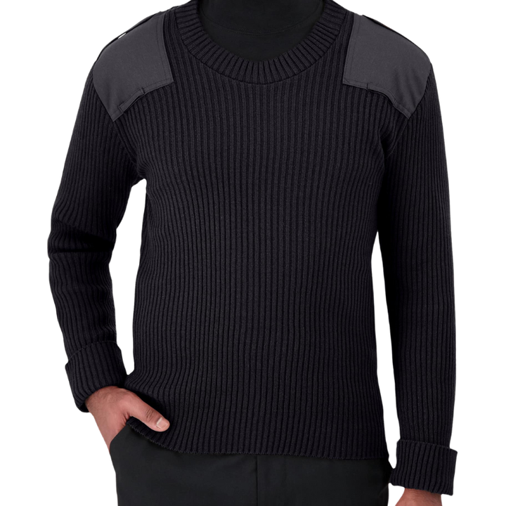 Crew Neck Rib Commando W/ Velcro Epaulets | Black, Navy