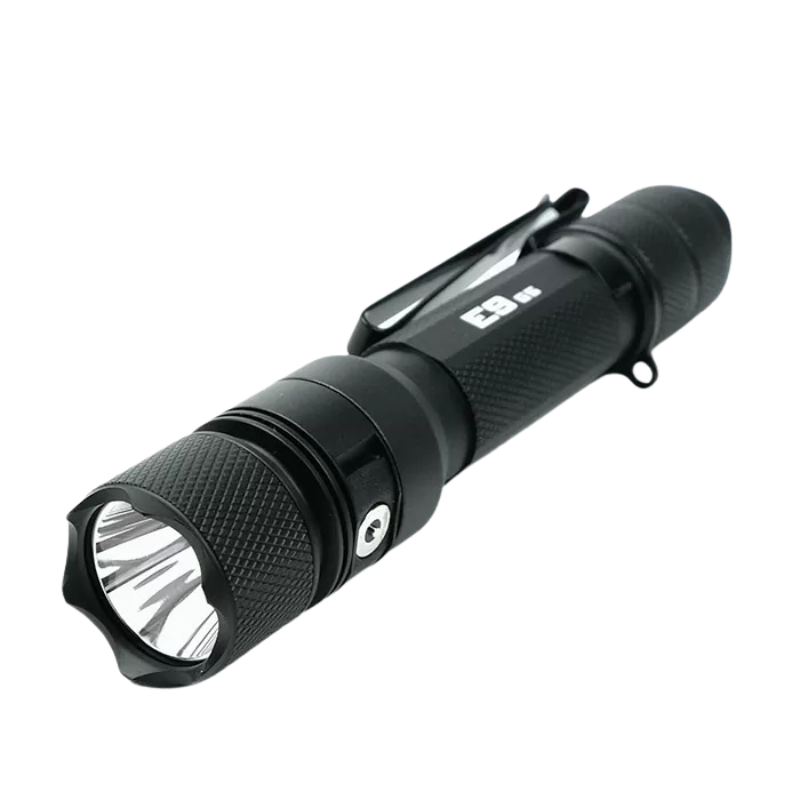 E9 G5 Long Throw Rechargeable Flashlight | Black