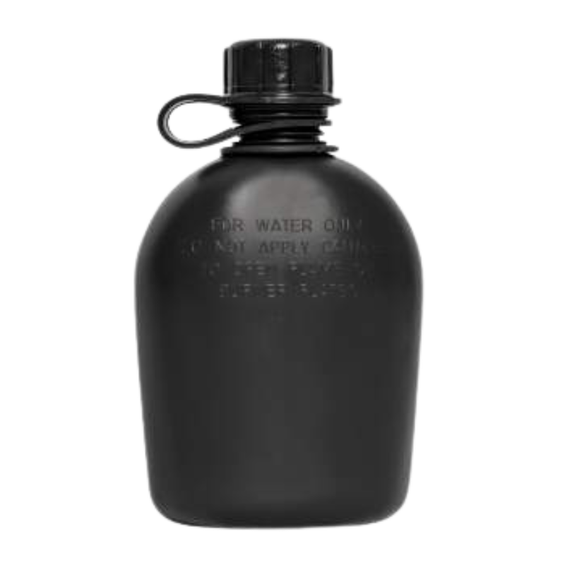 Genuine G.I. 3 Piece 1 Quart Plastic Canteen | Black, Olive