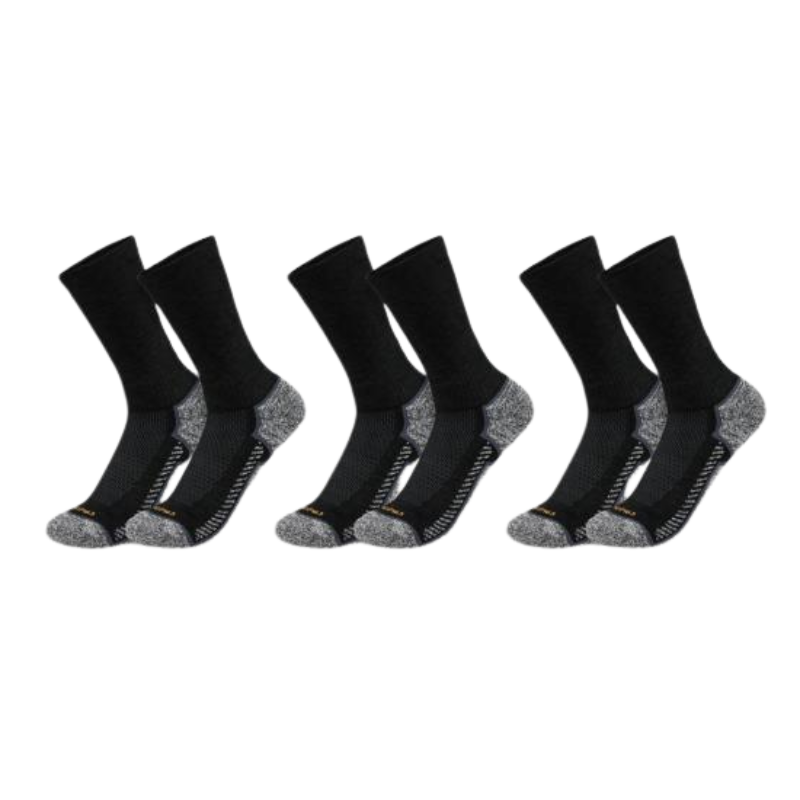 Force Midweight Crew Sock 3 Pack | Black, White