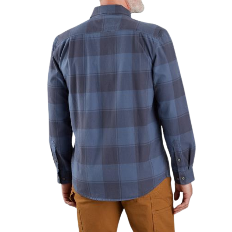 Loose Fit Heavyweight Flannel Long-Sleeve Plaid Shirt