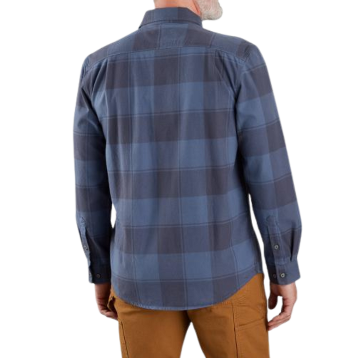 Loose Fit Heavyweight Flannel Long-Sleeve Plaid Shirt