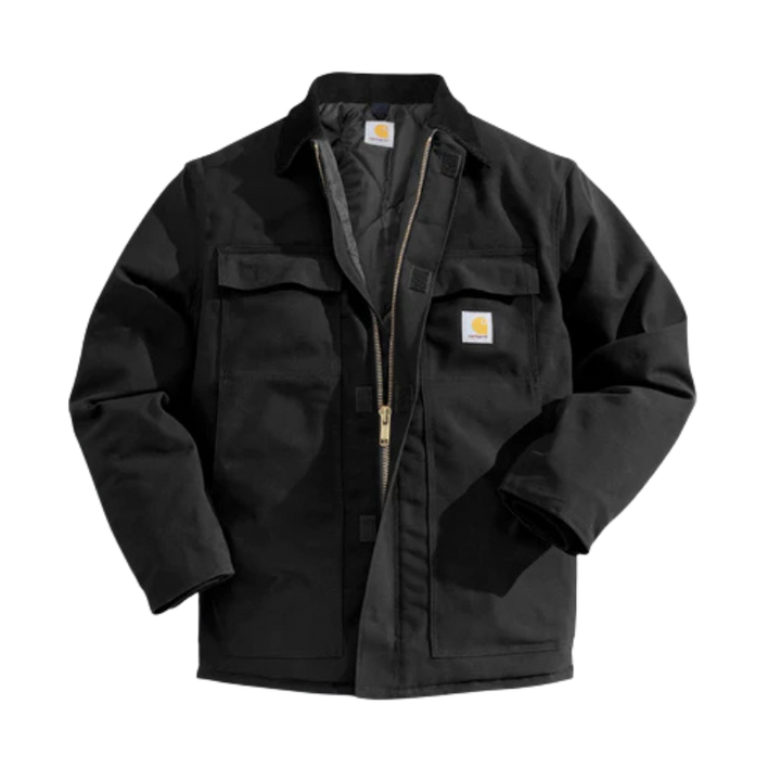 Loose Fit Firm Duck Insulated Traditional Coat | Black