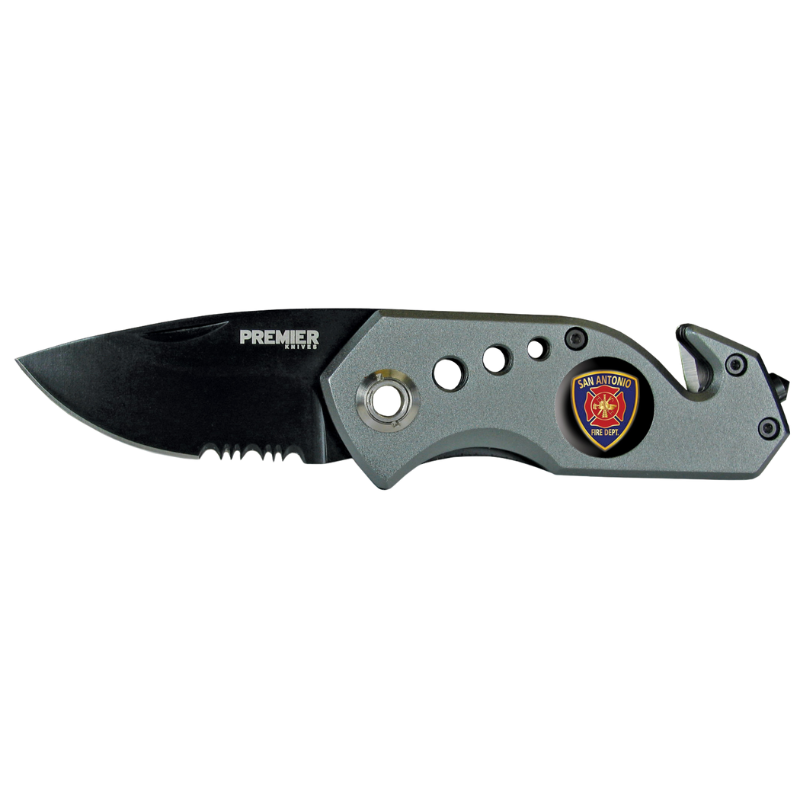 Drop Point Knife W/ Star Of Life Logo