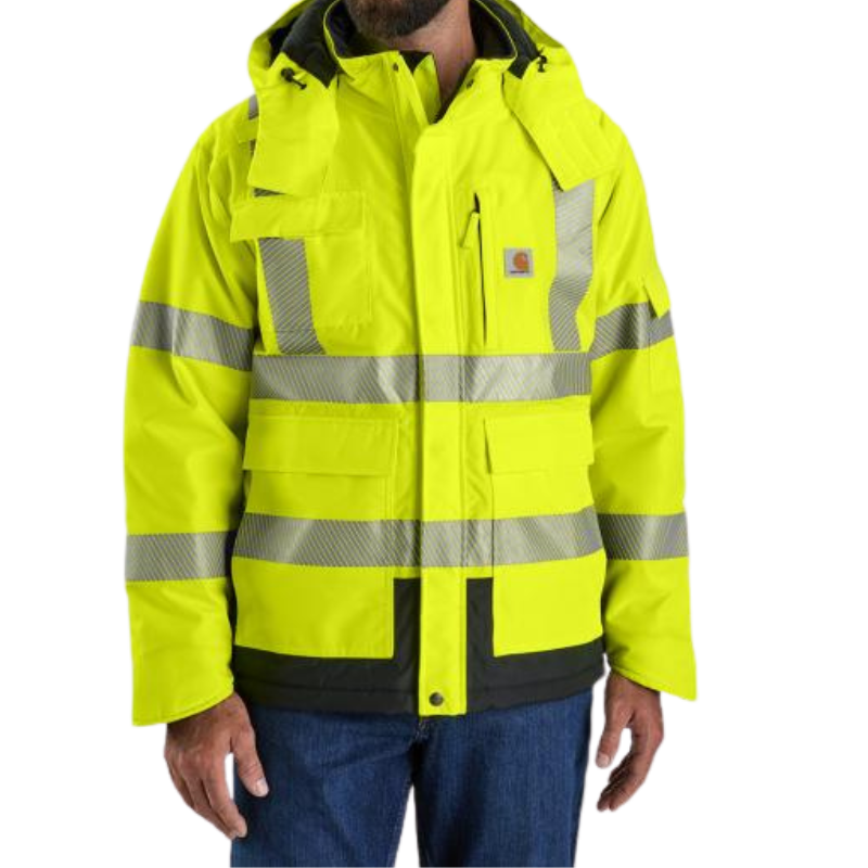 High-Visibility Waterproof Loose Fit Heavyweight Insulated Class 3 Jacket | Brite Lime