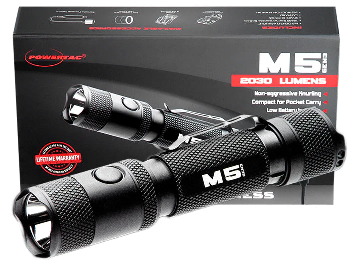 Powertac M5 Gen3 Rechargeable Flashlight