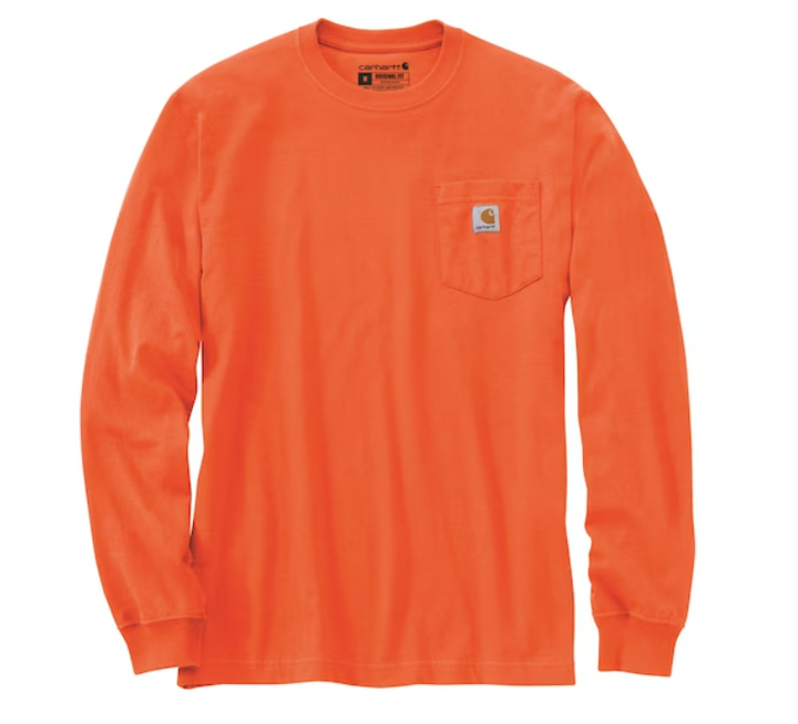 Carhartt Loose Fit Heavyweight Long Sleeve Pocket T-Shirt | Brite Orange