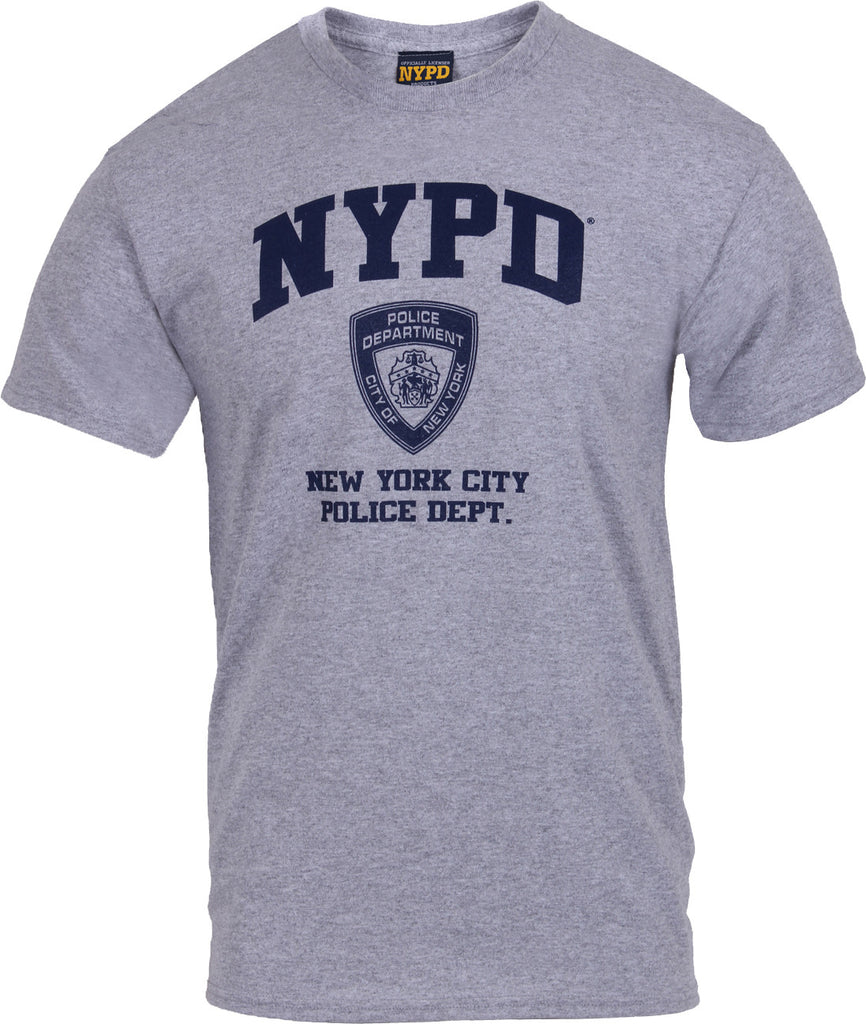 NYPD Full Chest and Sleeve Long Sleeve T-Shirt - Grey