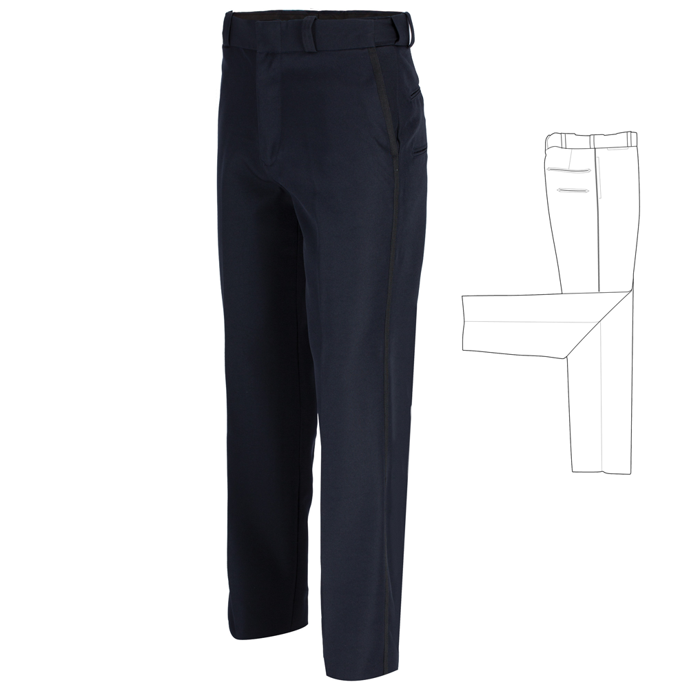 Ladies NYPD Admin Pant with 1/2" Black braid  - Unhemmed