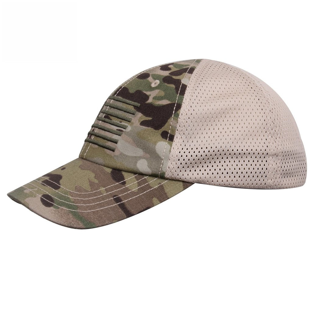 Tactical Mesh Back Cap With Embroidered US Flag | Multicam