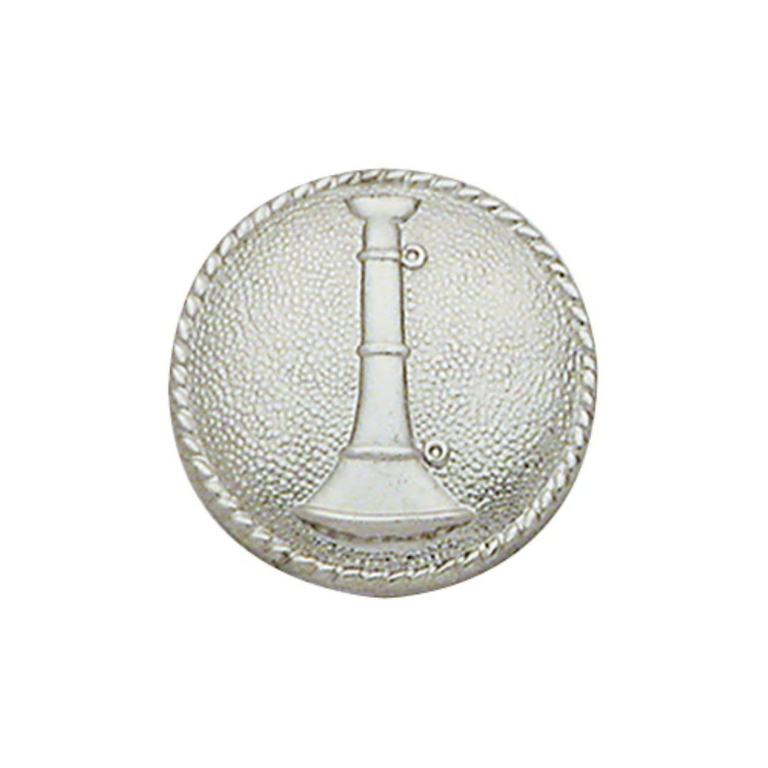 1 Bugle Round Disc Collar Insigina | Gold or Silver