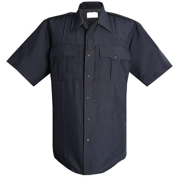 Exclusive NYPD Short Sleeve Power Stretch Shirt w Zipper & Patches