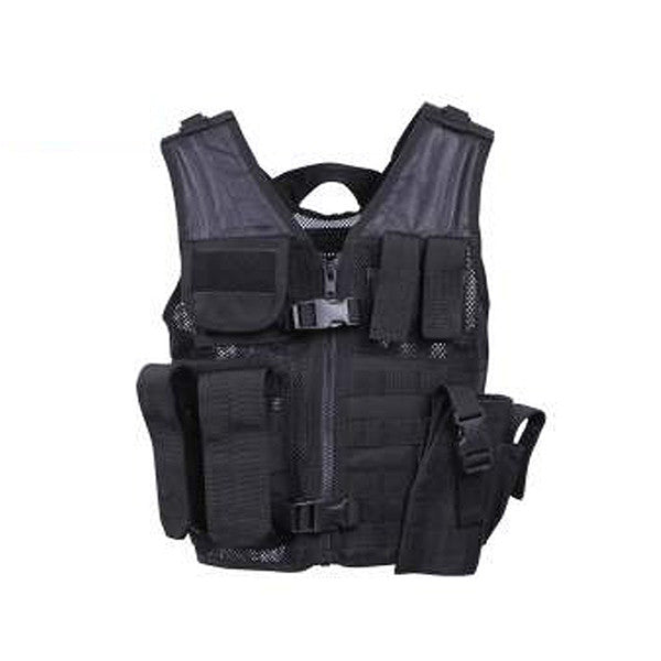 Kid's Tactical Cross Draw Vest | Black - BLACK