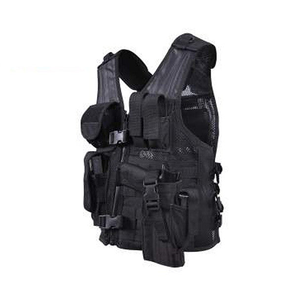 Kid's Tactical Cross Draw Vest | Black - BLACK