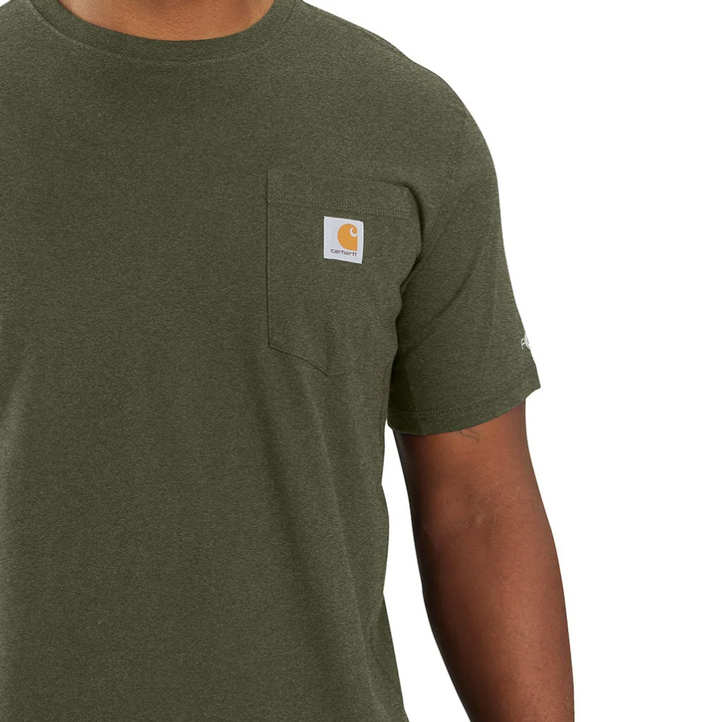 Carhartt Force Relaxed Fit Midweight Short-Sleeve Pocket T-Shirt | Basil Heather, Powder Blue, Heather Gray, Navy, Black